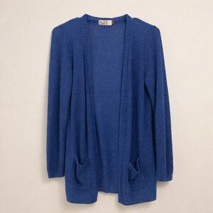 SO Knit Open Front Cardigan Size S Blue